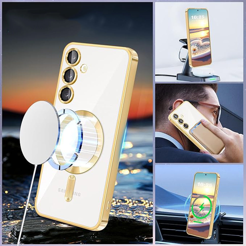 Custodia MagSafe per Samsung Galaxy A16 5G A166 / A16 4G A165, Techsuit, Luxury Crystal, Rossa
