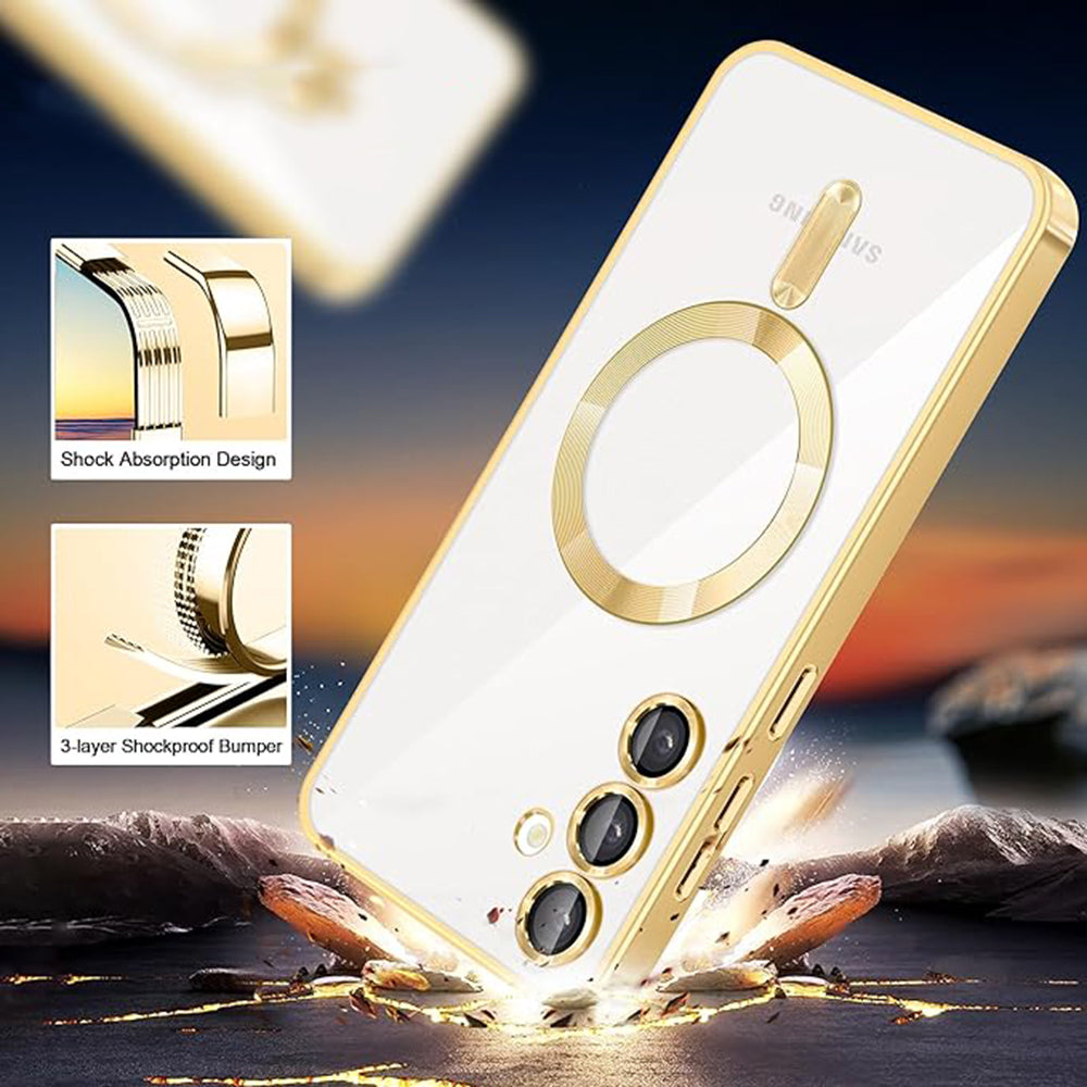 Custodia MagSafe per Samsung Galaxy A16 5G A166 / A16 4G A165, Techsuit, Luxury Crystal, Rossa