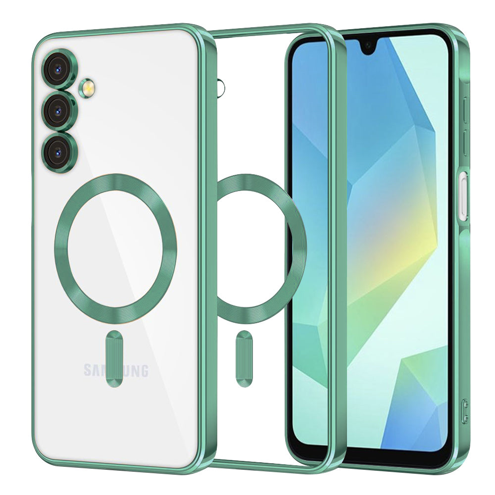 Custodia MagSafe per Samsung Galaxy A16 5G A166 / A16 4G A165, Techsuit, Luxury Crystal, Verde Chiaro
