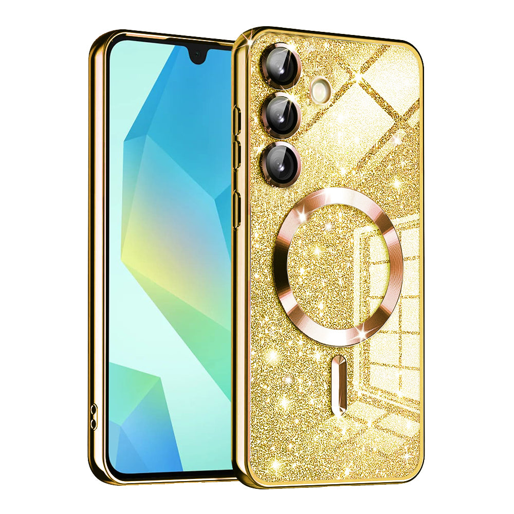 Custodia MagSafe per Samsung Galaxy A16 5G A166 / A16 4G A165, Techsuit, Luxury Glitter, Dorata