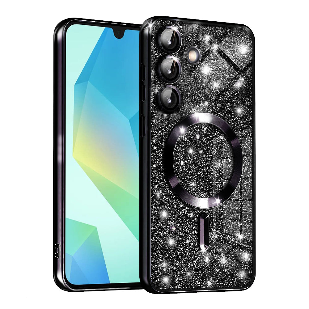 Custodia MagSafe per Samsung Galaxy A16 5G A166 / A16 4G A165, Techsuit, Luxury Glitter, Nera