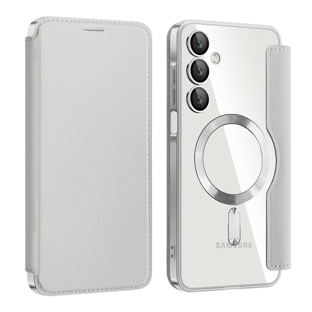 Custodia MagSafe per Samsung Galaxy A16 5G A166 / A16 4G A165, Techsuit, SmartMag Book, Grigio