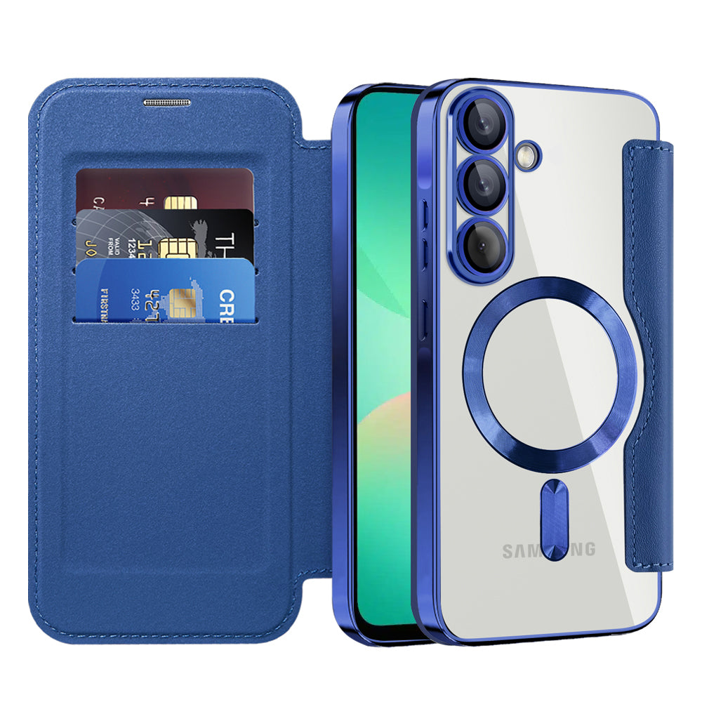 Custodia MagSafe per Samsung Galaxy A26 A266, Techsuit, SmartMag Book, Blu