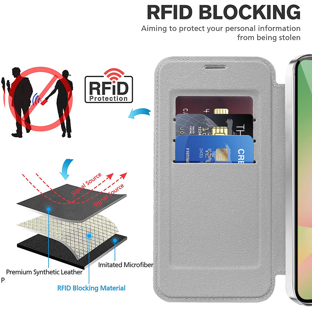 Custodia MagSafe per Samsung Galaxy A26 A266, Techsuit, SmartMag Book, Grigio