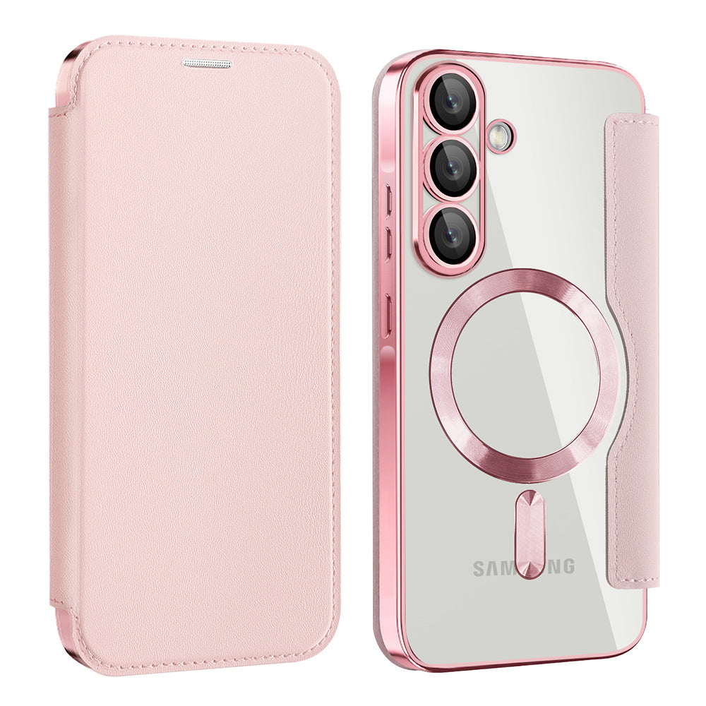 Custodia MagSafe per Samsung Galaxy A26 A266, Techsuit, SmartMag Book, Rosa