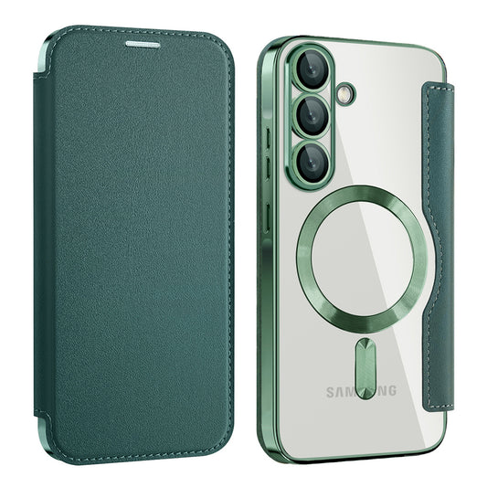 Custodia MagSafe per Samsung Galaxy A26 A266, Techsuit, SmartMag Book, Verde