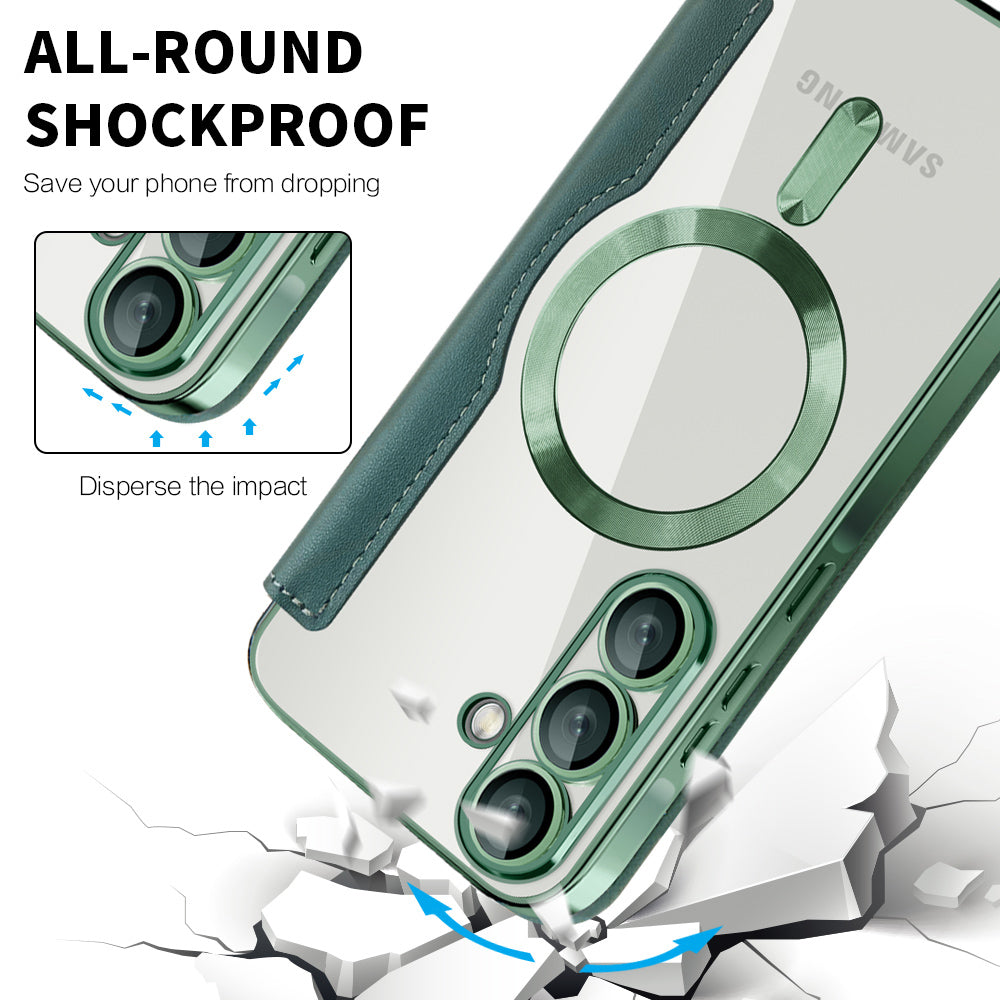Custodia MagSafe per Samsung Galaxy A26 A266, Techsuit, SmartMag Book, Verde
