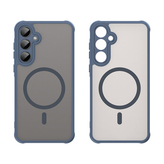 Custodia MagSafe per Samsung Galaxy A35 5G A356, Techsuit, HaloFrost II, Blu Navy