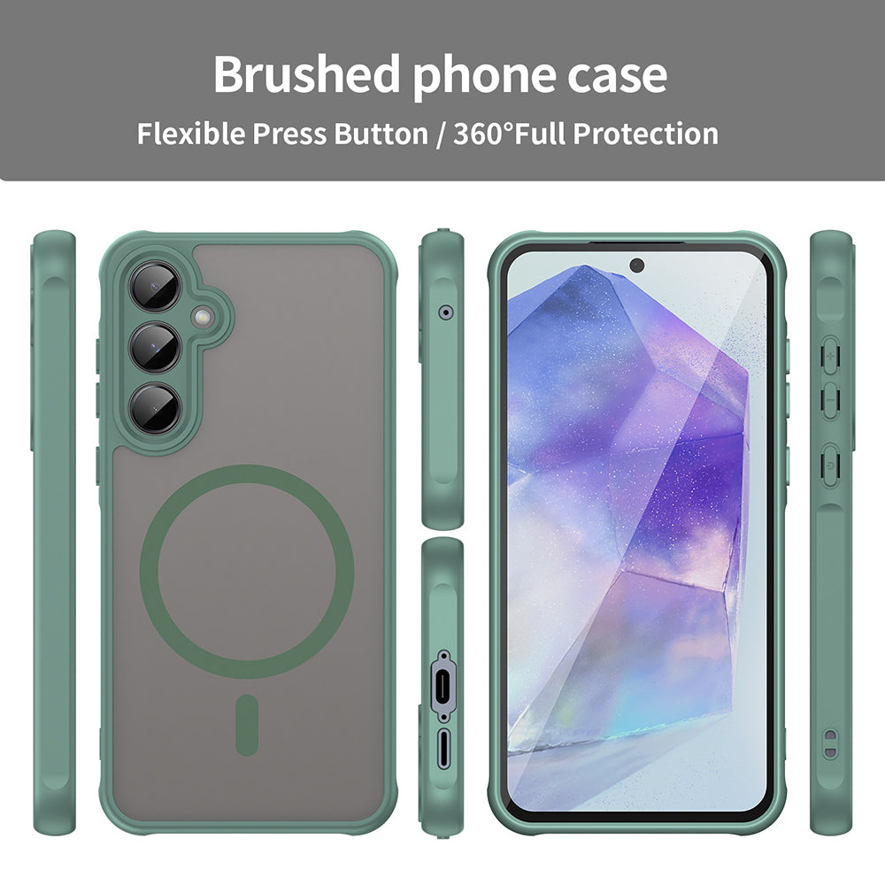 Custodia MagSafe per Samsung Galaxy A35 5G A356, Techsuit, HaloFrost II, Verde