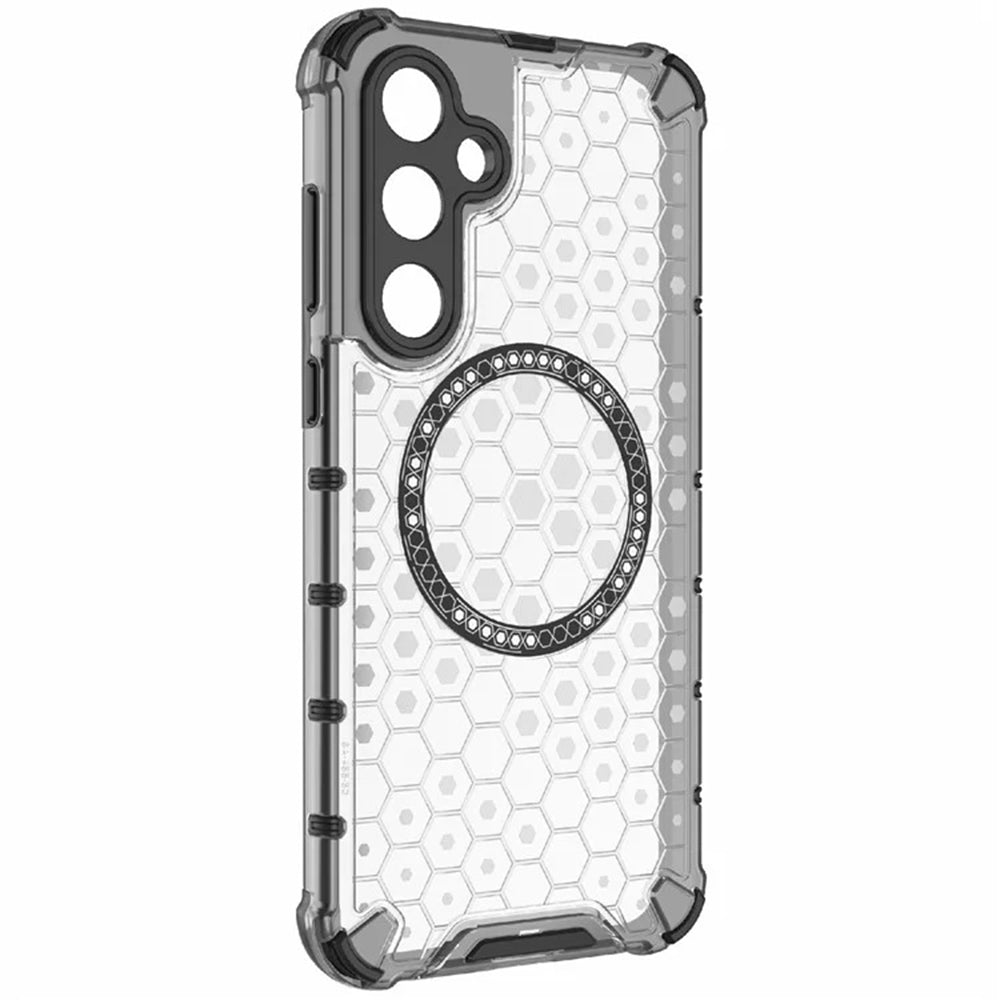 Custodia MagSafe per Samsung Galaxy A35 5G A356, Techsuit, HoneyComb Shield, Bianca