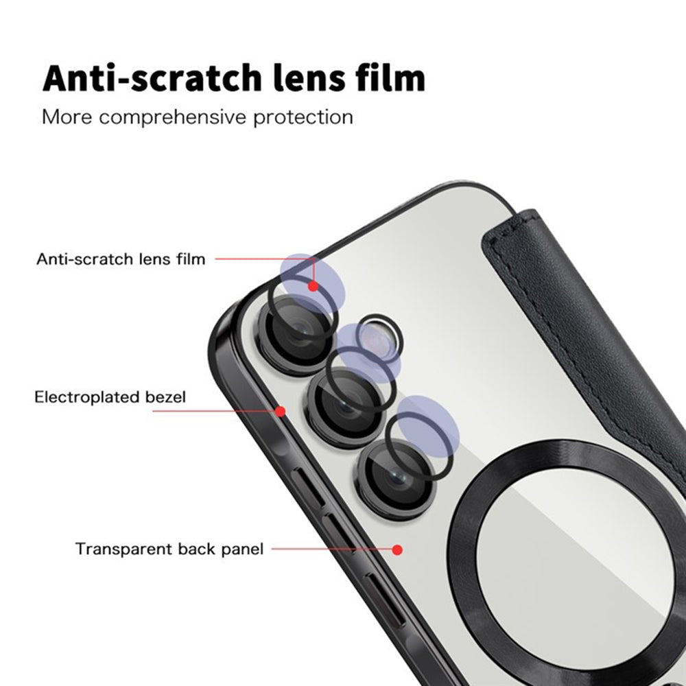 Custodia MagSafe per Samsung Galaxy A35 5G A356, Techsuit, SmartMag Book, Nera