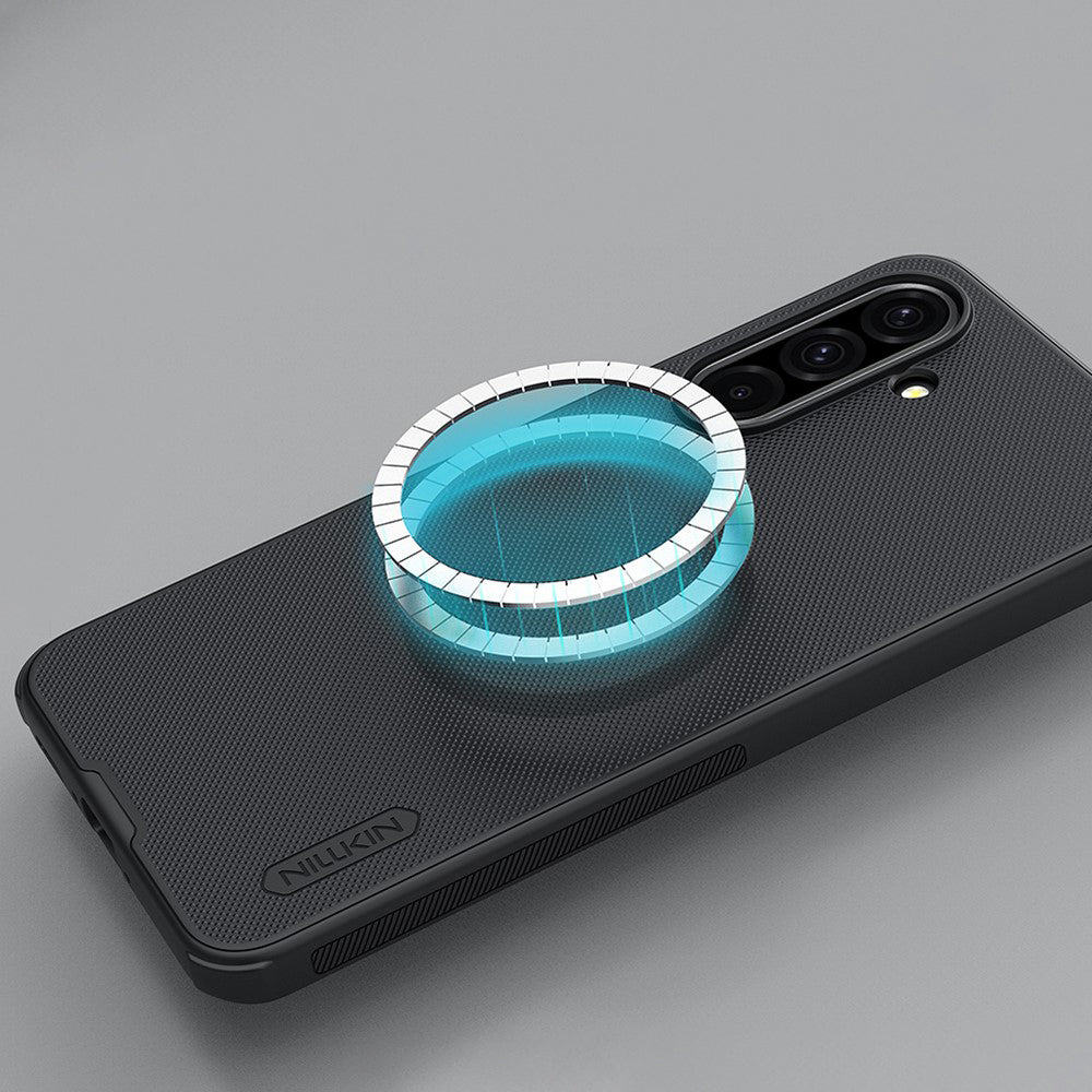 Custodia MagSafe per Samsung Galaxy A36 A366, Nillkin, Super Shield Pro, Nero Satinato