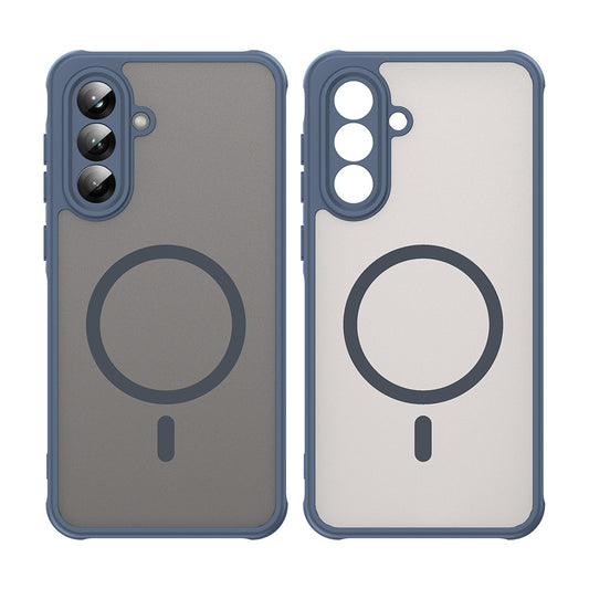 Custodia MagSafe per Samsung Galaxy A36 A366, Techsuit, HaloFrost II, Blu Navy