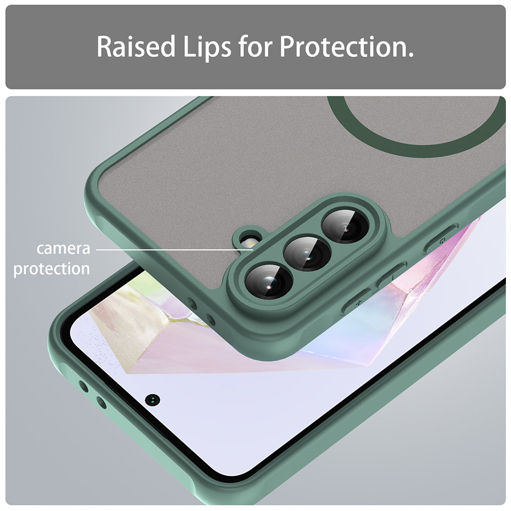 Custodia MagSafe per Samsung Galaxy A36 A366, Techsuit, HaloFrost II, Verde