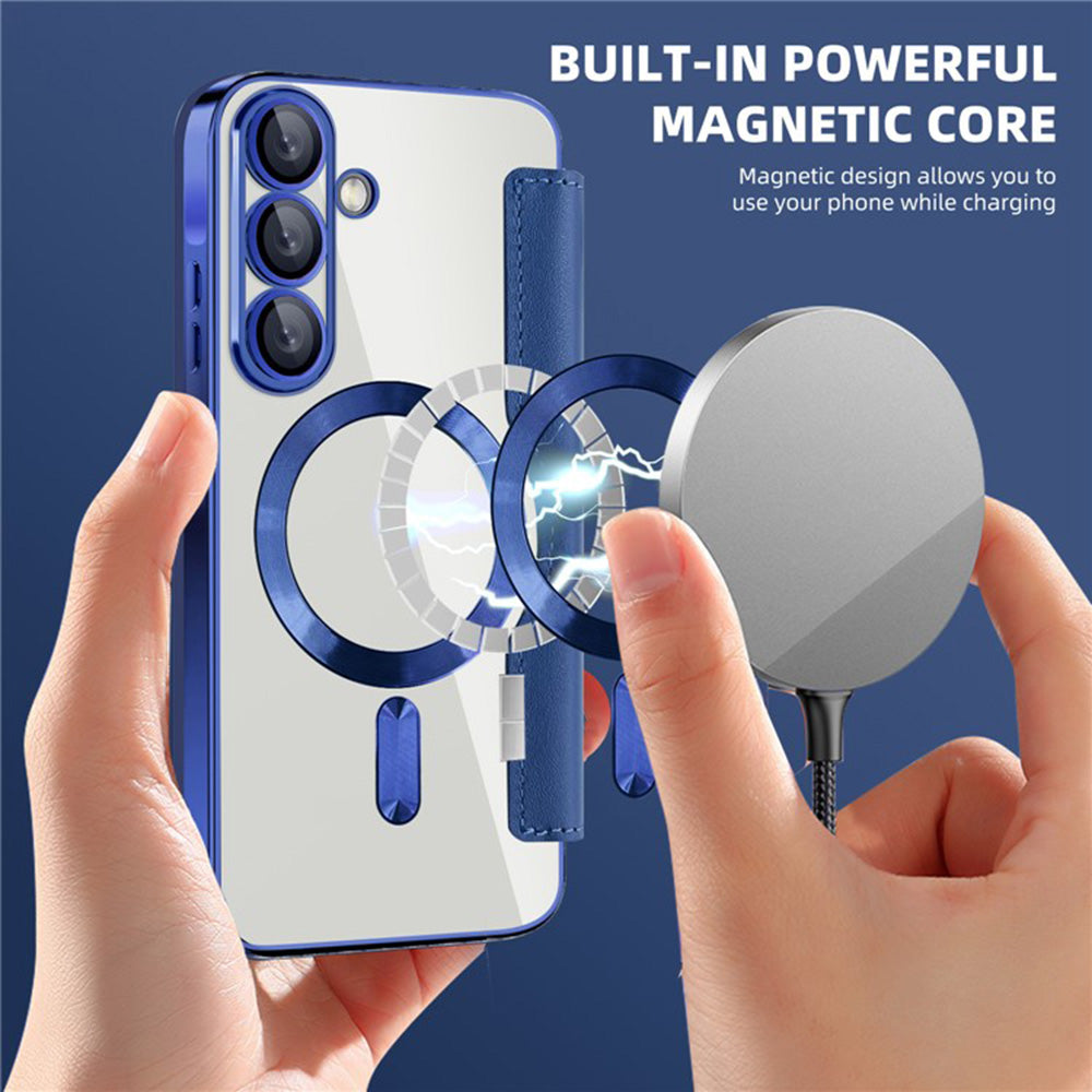 Custodia MagSafe per Samsung Galaxy A36 A366, Techsuit, SmartMag Book, Blu