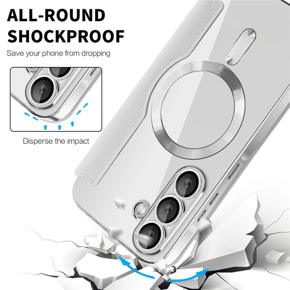 Custodia MagSafe per Samsung Galaxy A36 A366, Techsuit, SmartMag Book, Grigio