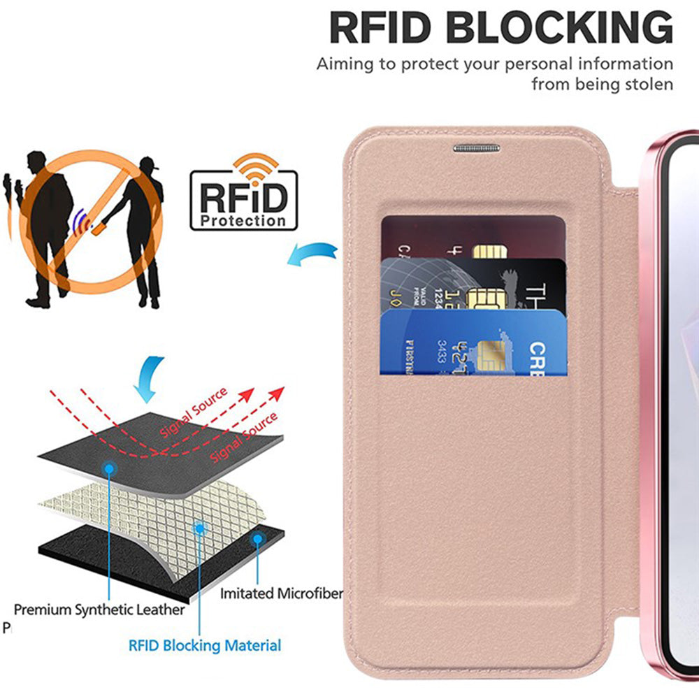 Custodia MagSafe per Samsung Galaxy A36 A366, Techsuit, SmartMag Book, Rosa
