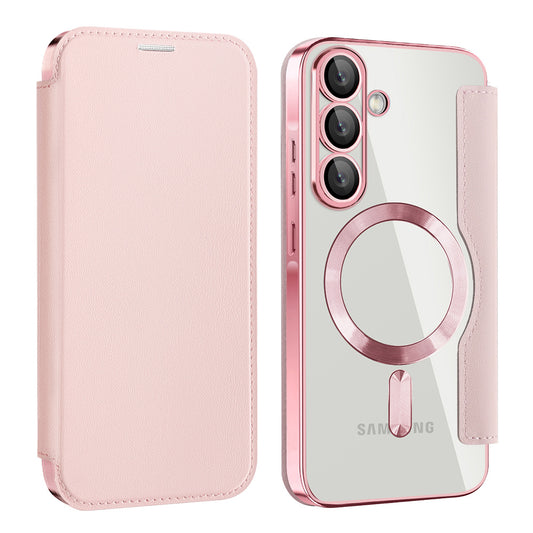 Custodia MagSafe per Samsung Galaxy A37 5G, Techsuit, SmartMag Book, Rosa