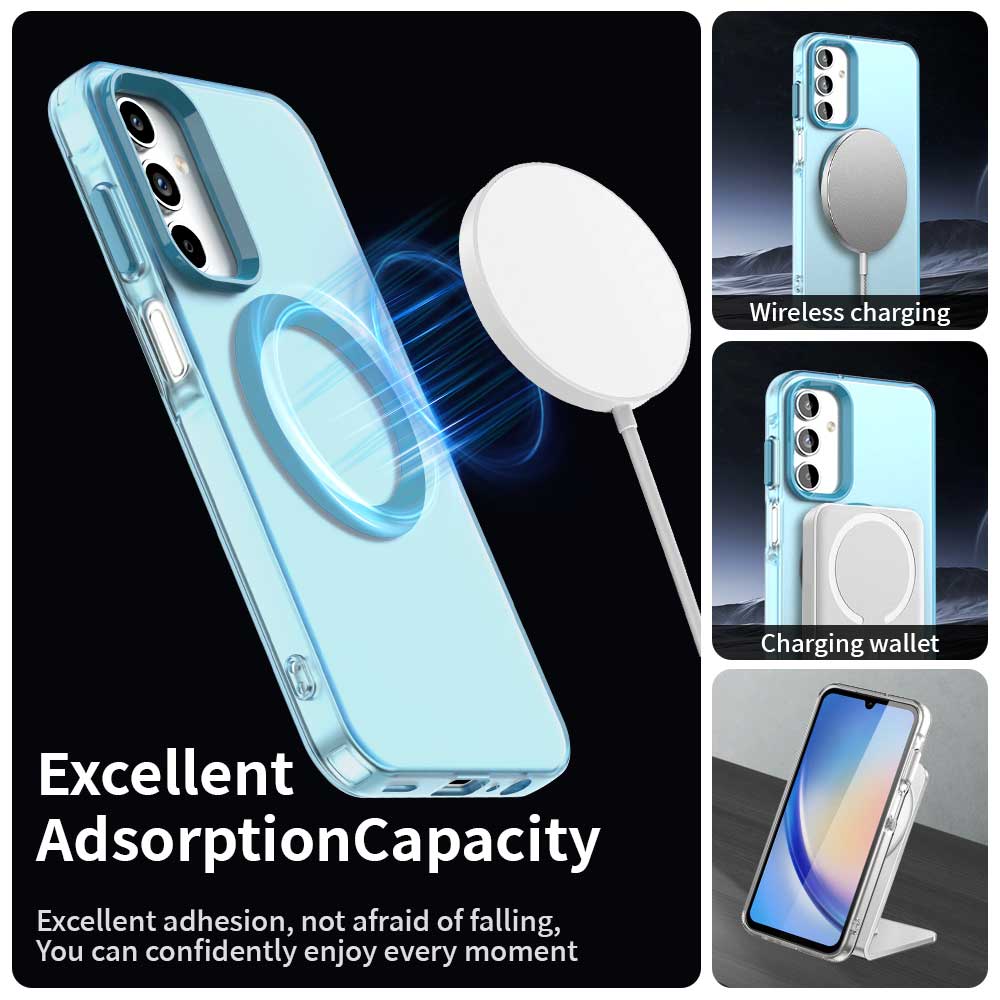 Custodia MagSafe per Samsung Galaxy A55 5G A556, Techsuit, CandyCase, Blu