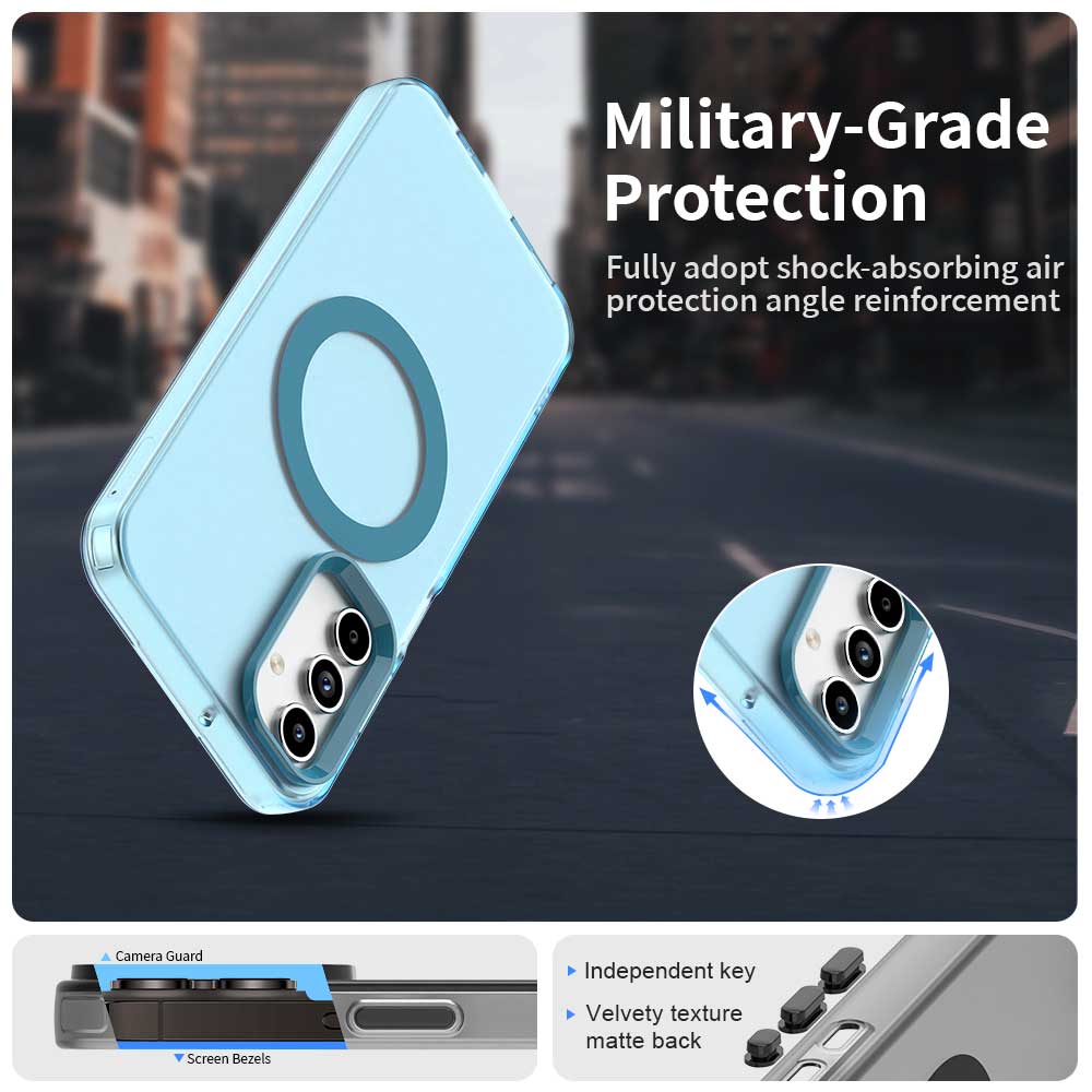 Custodia MagSafe per Samsung Galaxy A55 5G A556, Techsuit, CandyCase, Blu