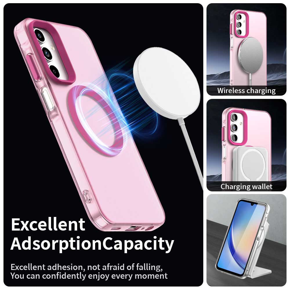 Custodia MagSafe per Samsung Galaxy A55 5G A556, Techsuit, CandyCase, Rosa