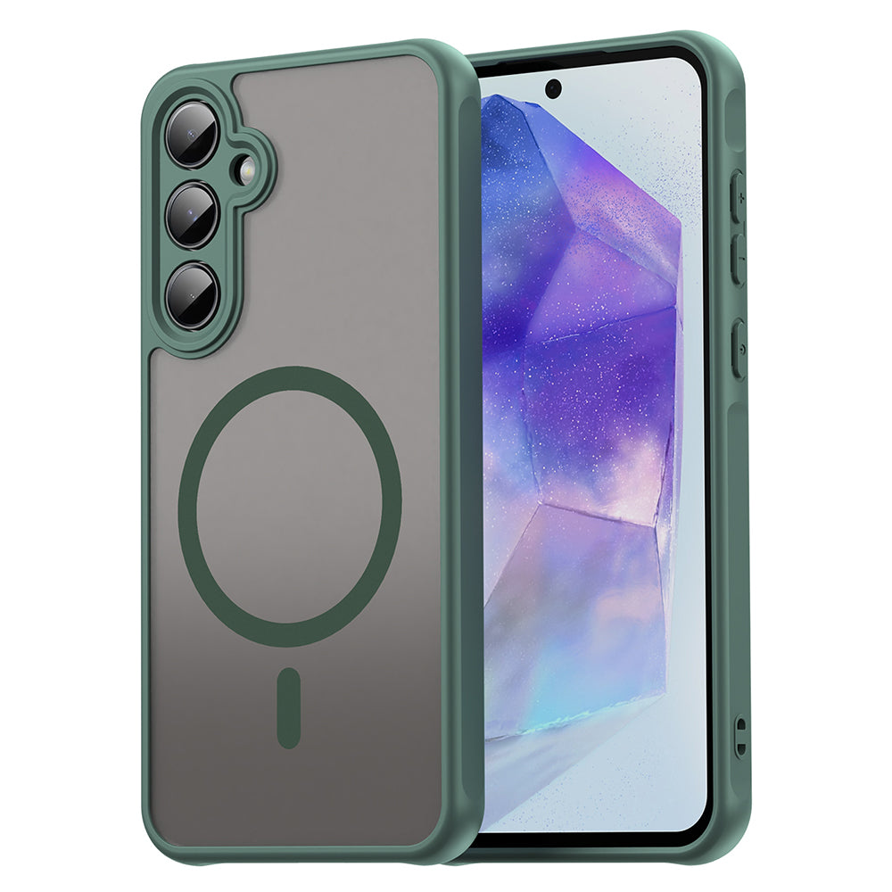 Custodia MagSafe per Samsung Galaxy A55 5G A556, Techsuit, HaloFrost II, Verde
