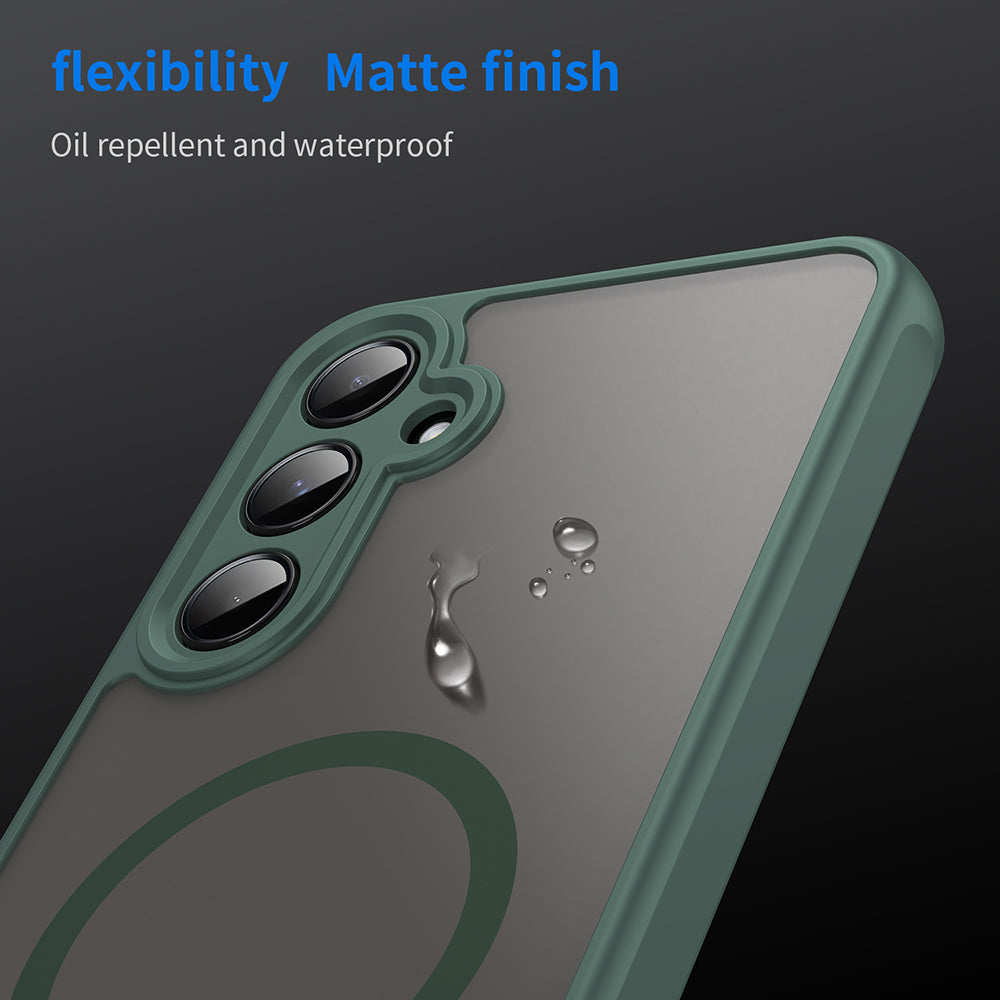 Custodia MagSafe per Samsung Galaxy A55 5G A556, Techsuit, HaloFrost II, Verde