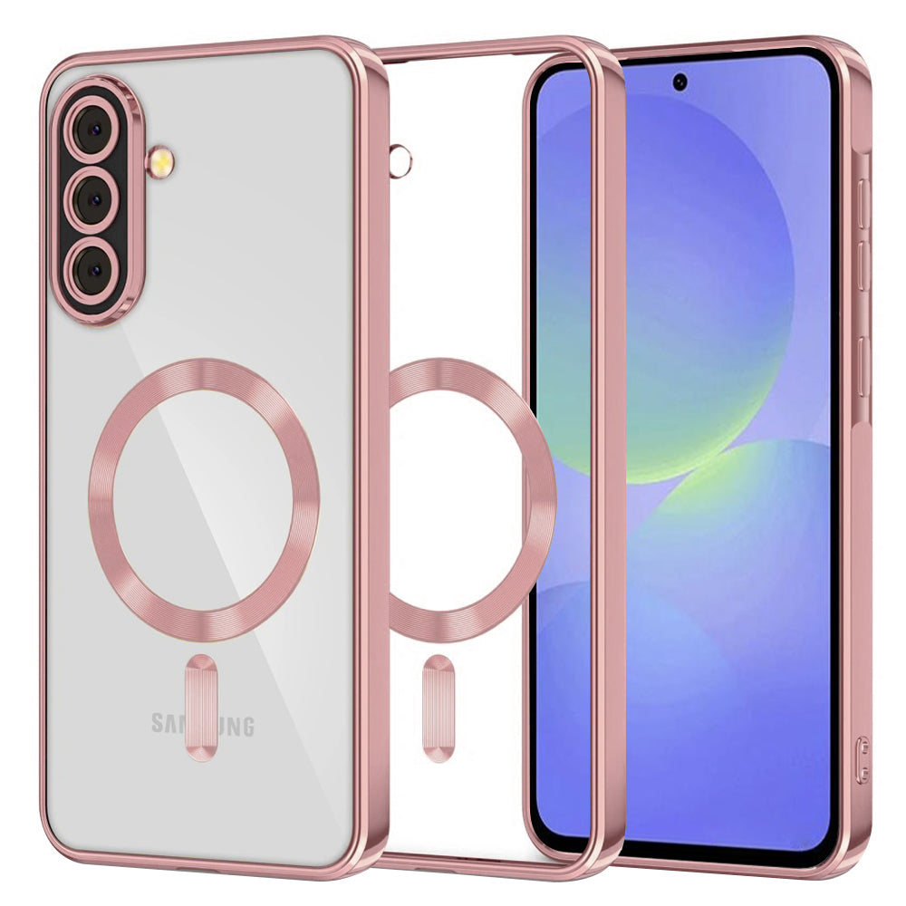 Custodia MagSafe per Samsung Galaxy A56 A566 / A36 A366, Techsuit, Luxury Crystal, Rosa