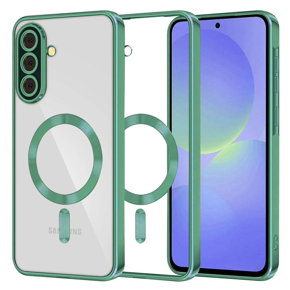 Custodia MagSafe per Samsung Galaxy A56 A566 / A36 A366, Techsuit, Luxury Crystal, Verde Chiaro