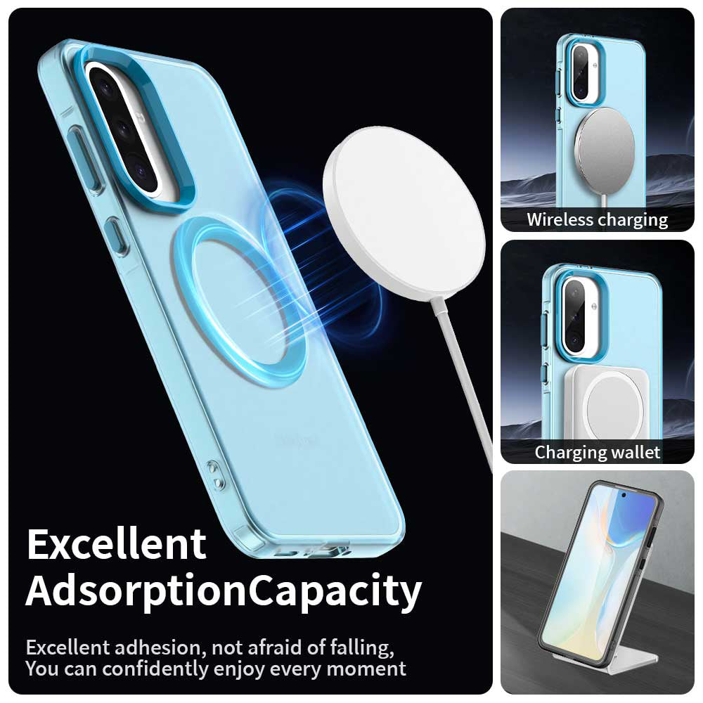 Custodia MagSafe per Samsung Galaxy A56 A566, Techsuit, CandyCase, Blu