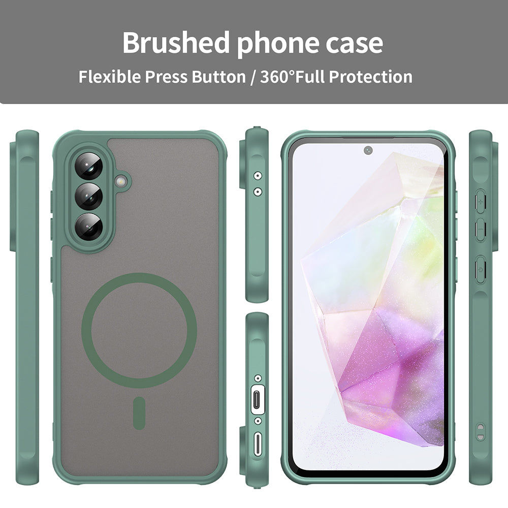 Custodia MagSafe per Samsung Galaxy A56 A566, Techsuit, HaloFrost II, Verde