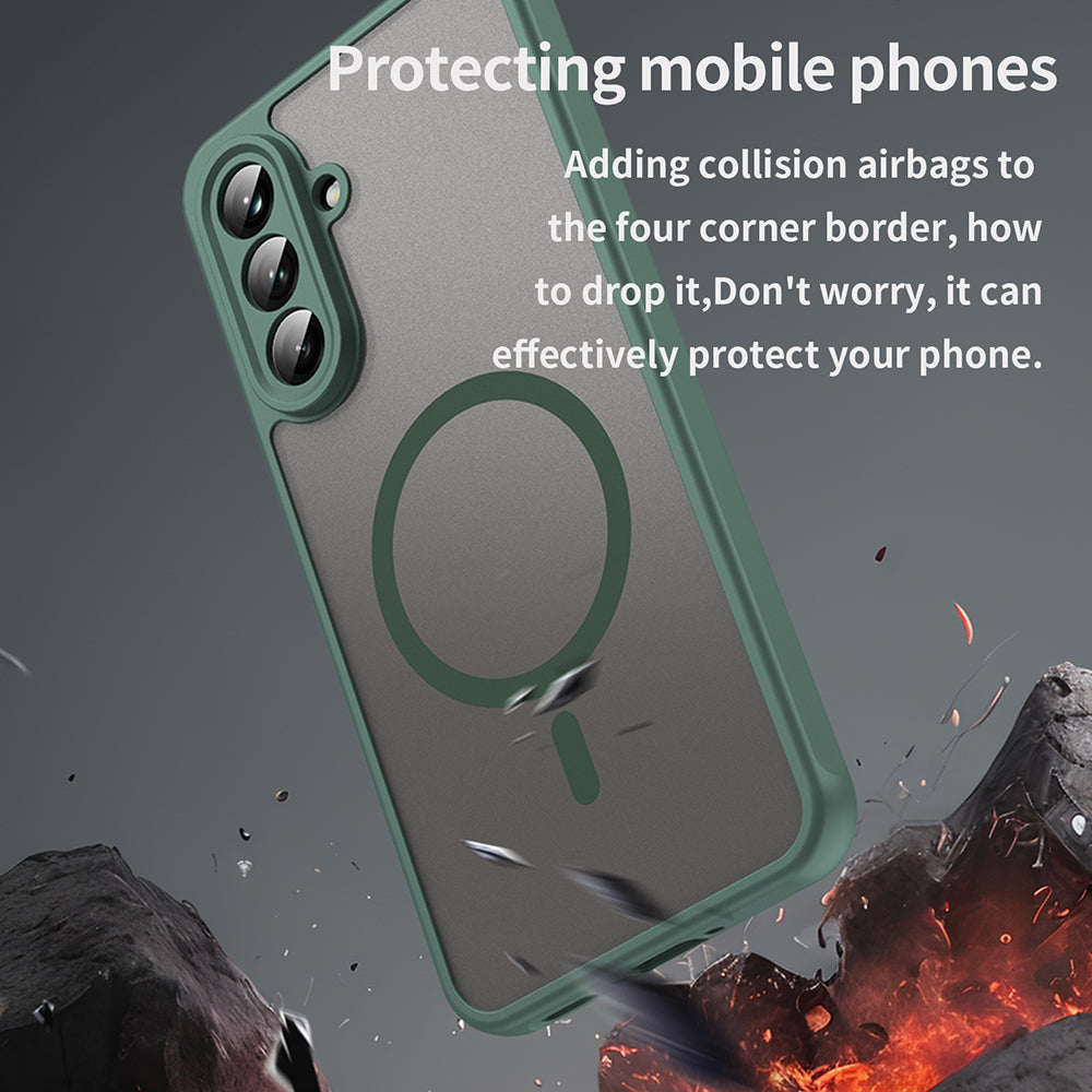 Custodia MagSafe per Samsung Galaxy A56 A566, Techsuit, HaloFrost II, Verde