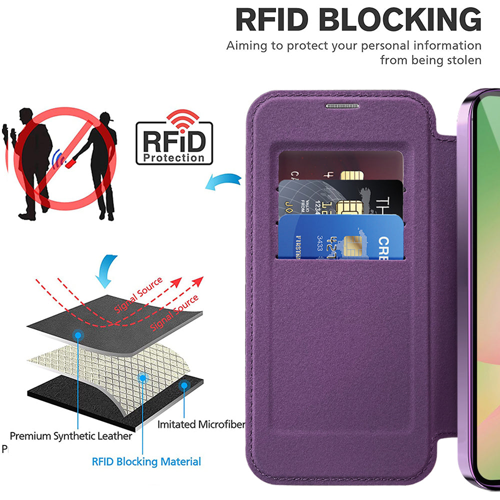 Custodia MagSafe per Samsung Galaxy A56 A566, Techsuit, SmartMag Book, Viola