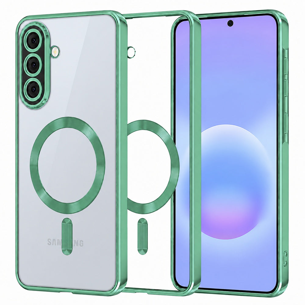 Custodia MagSafe per Samsung Galaxy A57 5G, Techsuit, Luxury Crystal, Verde Chiaro