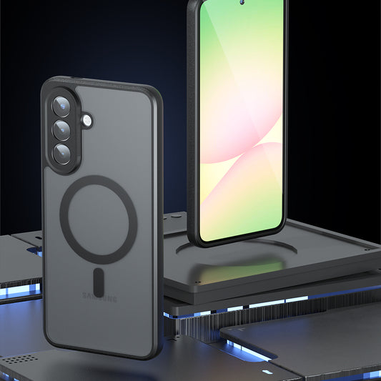 Custodia MagSafe per Samsung Galaxy A57 5G, Techsuit, PureFrost, Nera Satinata