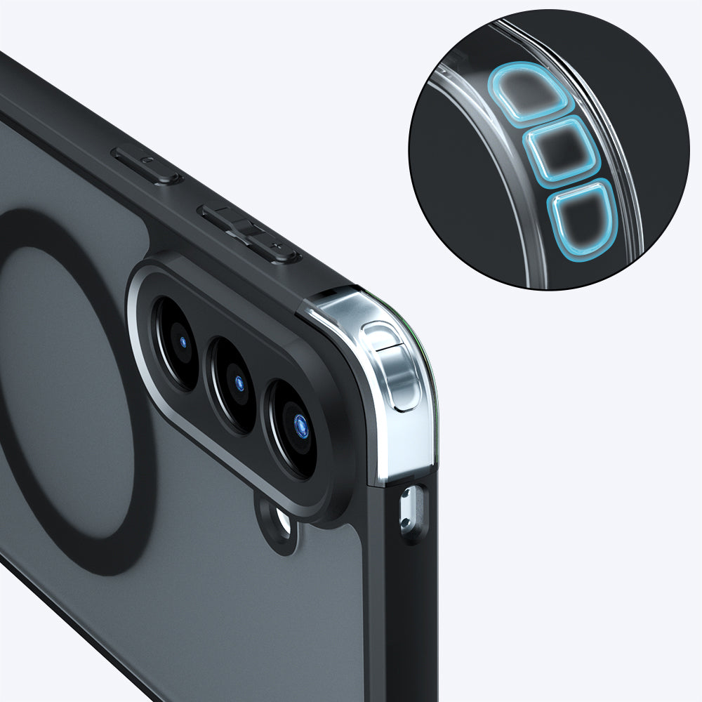 Custodia MagSafe per Samsung Galaxy A57 5G, Techsuit, PureFrost, Nera Satinata