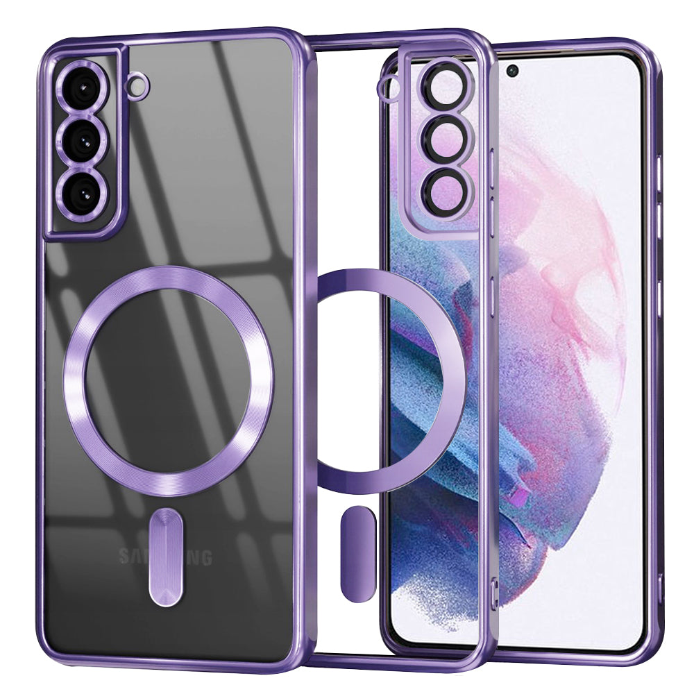 Custodia MagSafe per Samsung Galaxy S21+ 5G G996, Techsuit, Luxury Crystal, Viola Chiaro