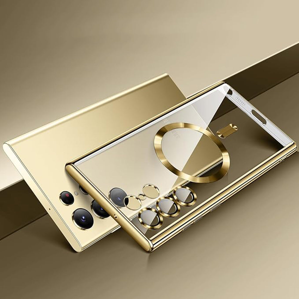 Custodia MagSafe per Samsung Galaxy S21 Ultra 5G G998, Techsuit, Luxury Crystal, Nera