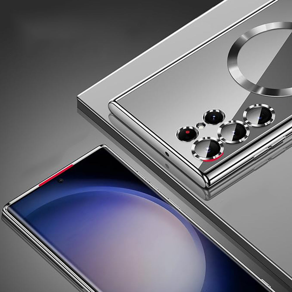 Custodia MagSafe per Samsung Galaxy S21 Ultra 5G G998, Techsuit, Luxury Crystal, Nera