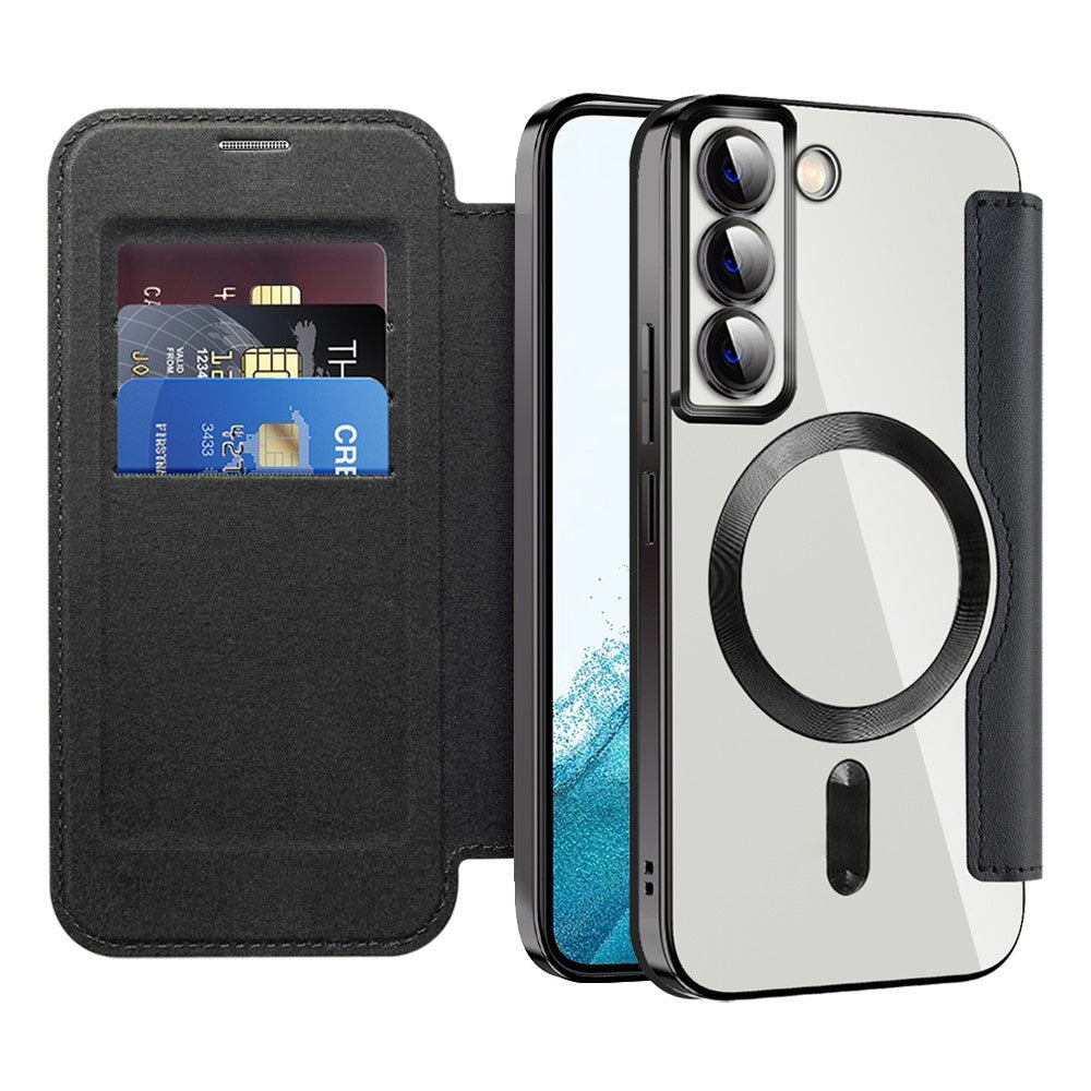 Custodia MagSafe per Samsung Galaxy S22 5G S901, Techsuit, SmartMag Book, Nera
