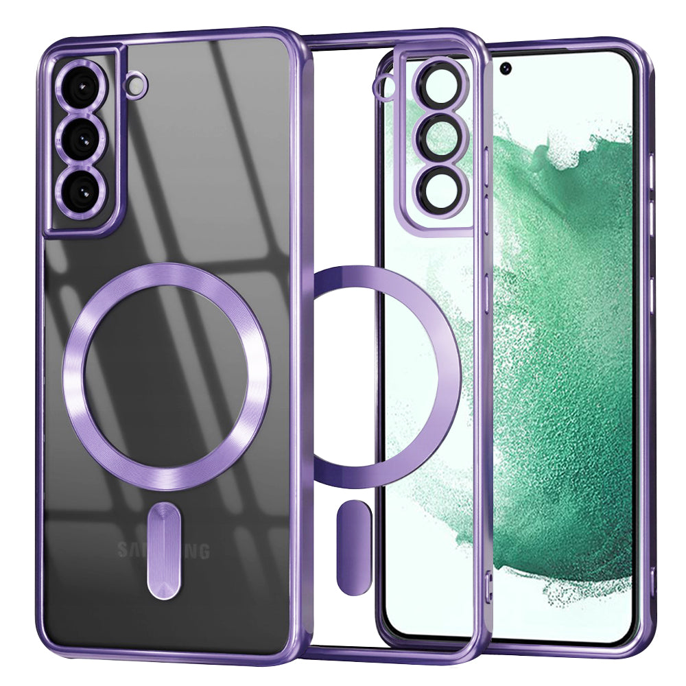 Custodia MagSafe per Samsung Galaxy S22+ 5G S906, Techsuit, Luxury Crystal, Viola Chiaro