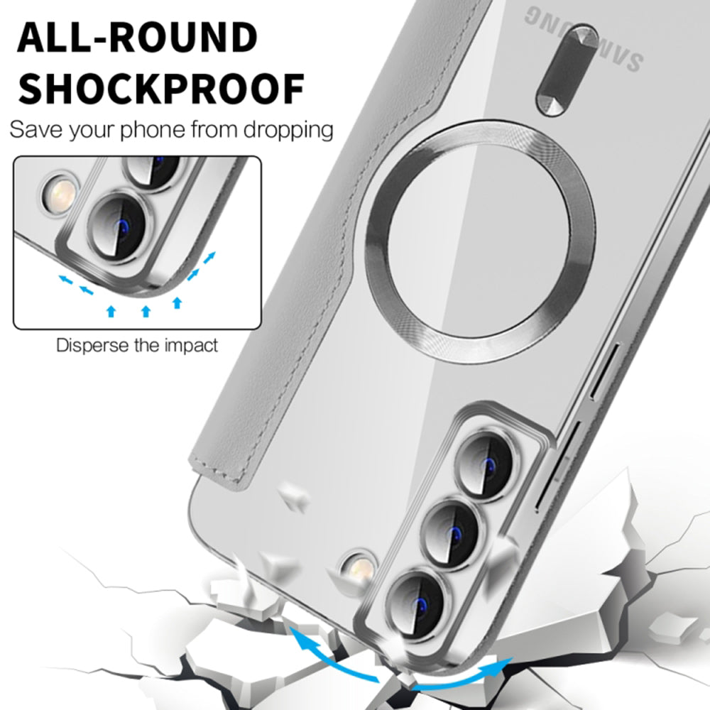 Custodia MagSafe per Samsung Galaxy S22+ 5G S906, Techsuit, SmartMag Book, Grigio