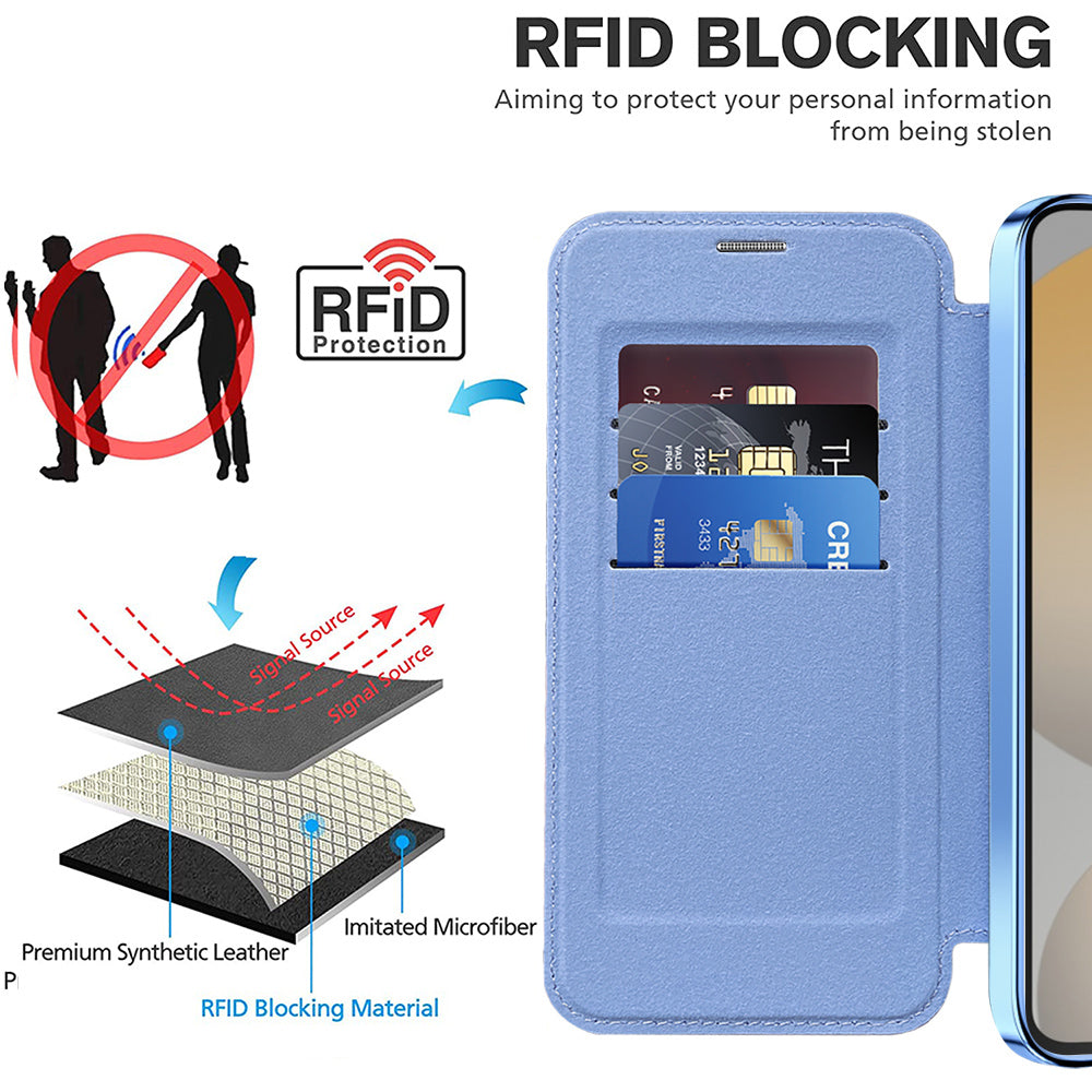 Custodia MagSafe per Samsung Galaxy S23+ S916, Techsuit, SmartMag Book, Blu