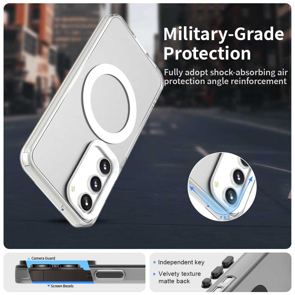 Custodia MagSafe per Samsung Galaxy S23 S911, Techsuit, CandyCase, Bianca