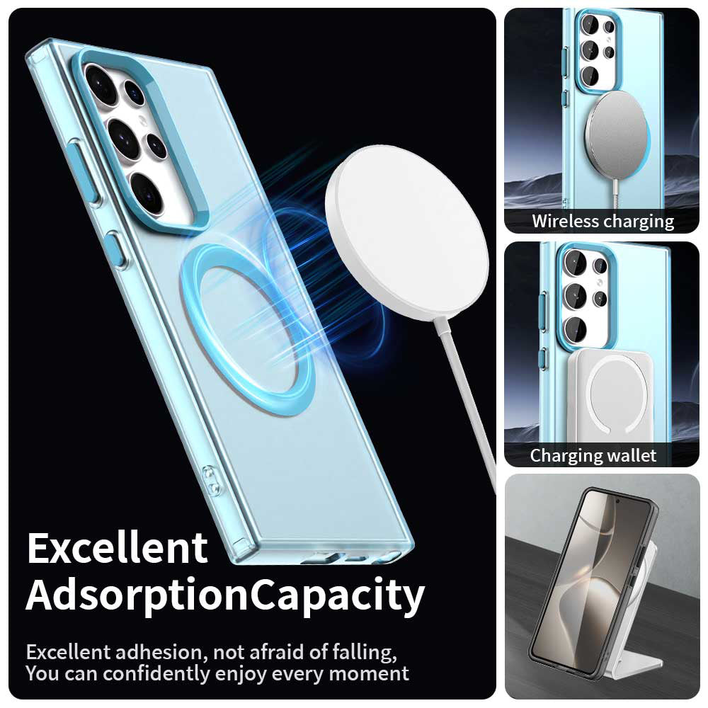 Custodia MagSafe per Samsung Galaxy S23 Ultra S918, Techsuit, CandyCase, Blu