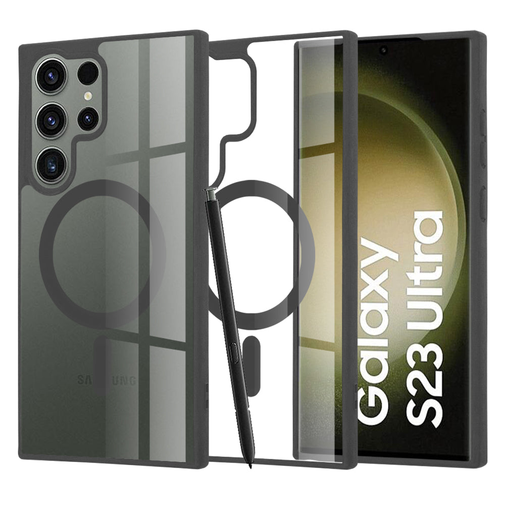 Custodia MagSafe per Samsung Galaxy S23 Ultra S918, Techsuit, Pro, Nera