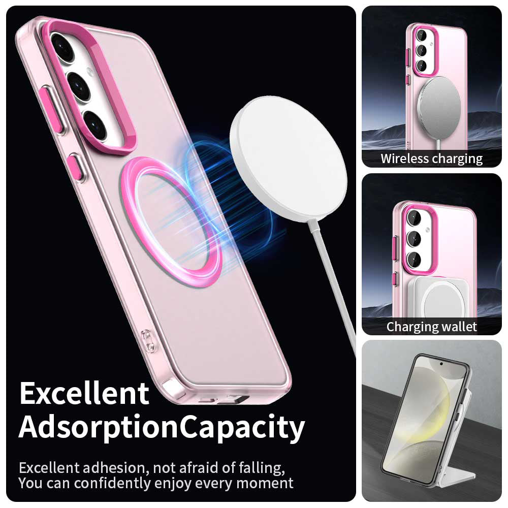 Custodia MagSafe per Samsung Galaxy S24 FE S721, Techsuit, CandyCase, Rosa