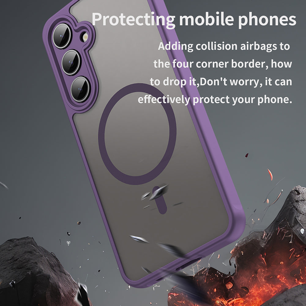 Custodia MagSafe per Samsung Galaxy S24 FE S721, Techsuit, HaloFrost II, Viola