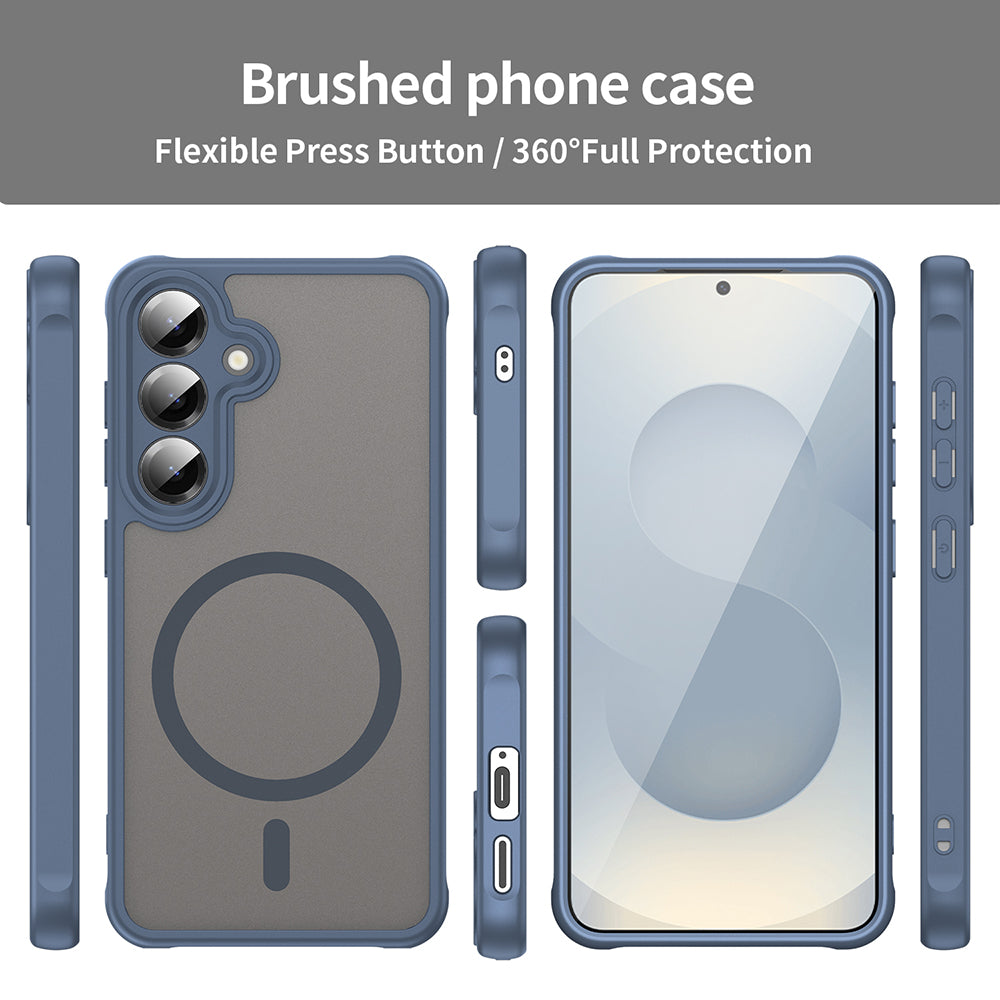 Custodia MagSafe per Samsung Galaxy S24+ S926, Techsuit, HaloFrost II, Blu Navy