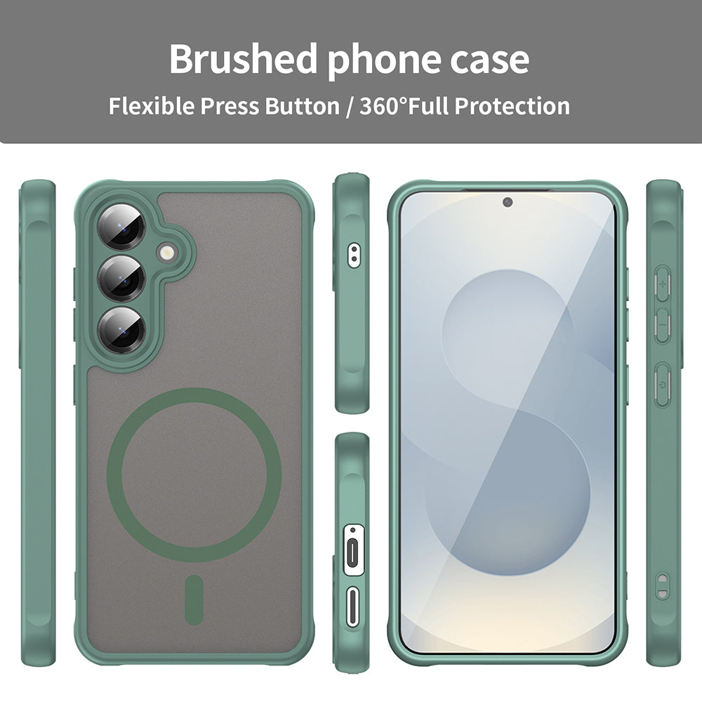Custodia MagSafe per Samsung Galaxy S24+ S926, Techsuit, HaloFrost II, Verde
